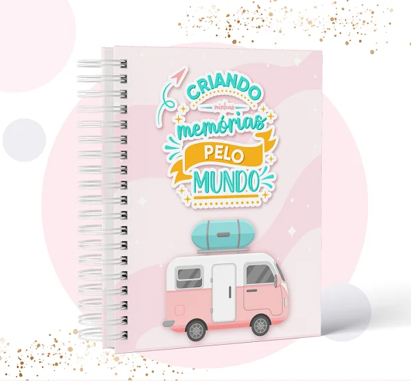 5 - Caderno de viagens - Um caderno para colocar fotos, relatos da viagem e descrições dos locais visitados.