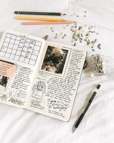 modelo de registro de memoria, bullet journal organizado em modelo de diário