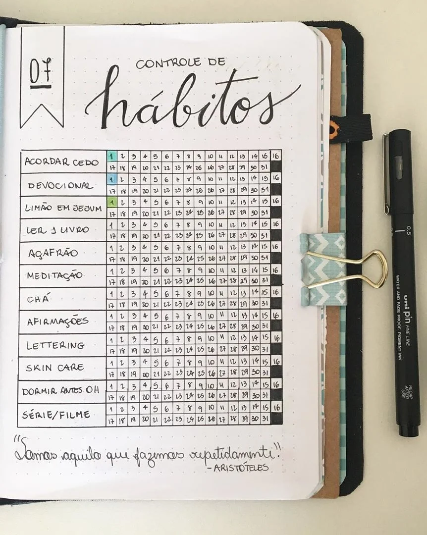 BuJo: catapulte sua rotina com originalidade - Seus hábitos