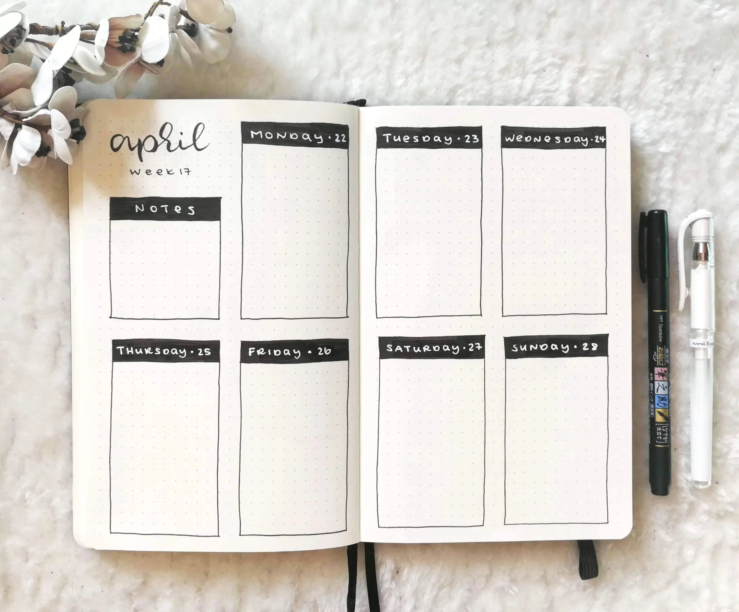 BuJo: catapulte sua rotina com originalidade - layout semanal